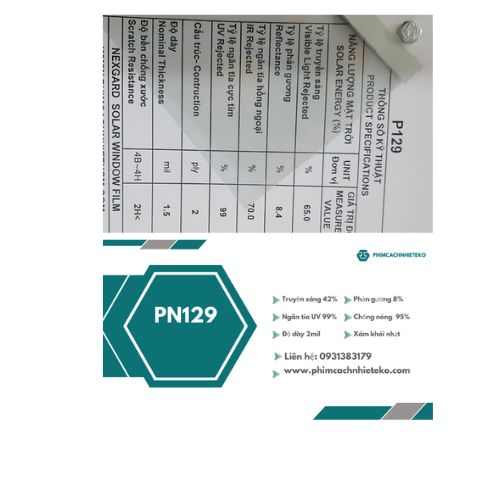 P129 - kính lái ô tô màu trong suốt